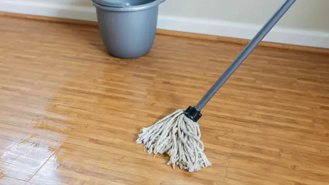 Mopping With Water And Vinegar Solution