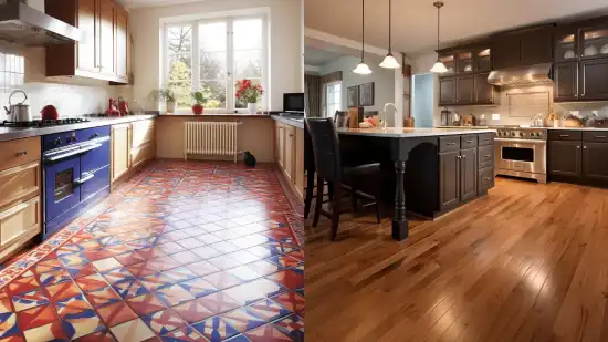 Differences Between Tile Versus Hardwood Floor in Kitchen