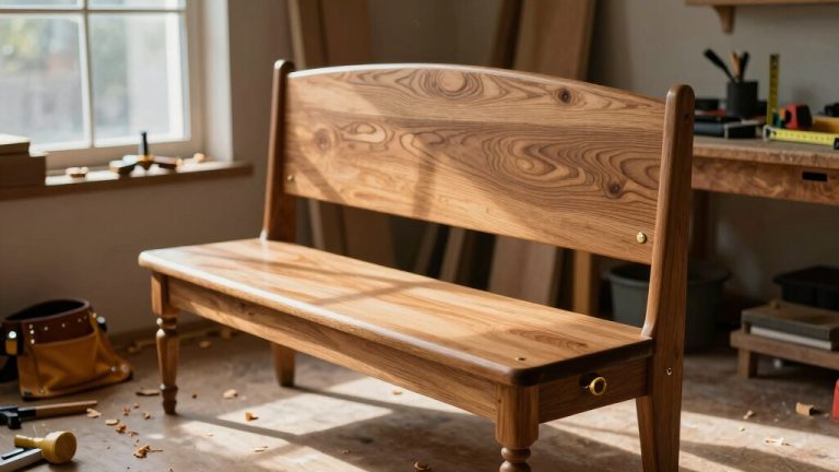 repurposed headboard into bench