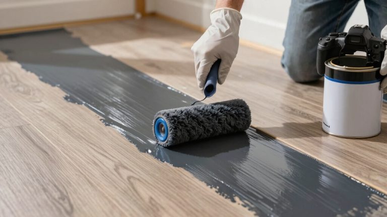 painted laminate wood look floor