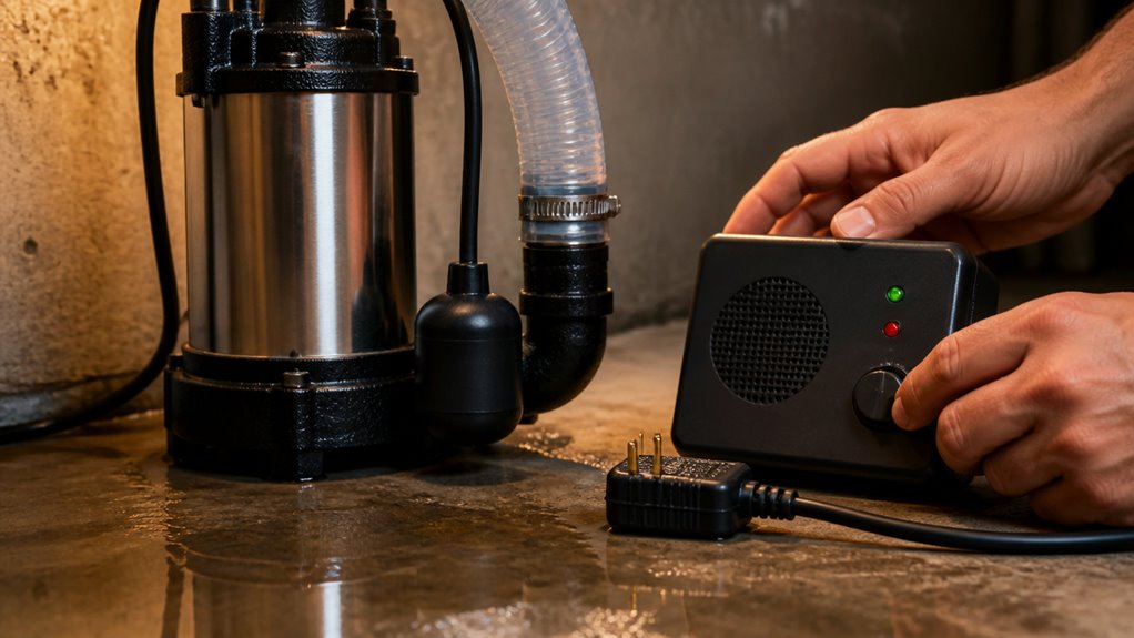 disable sump pump alarm