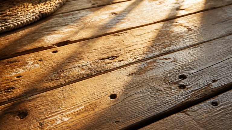 warm distressed wood flooring